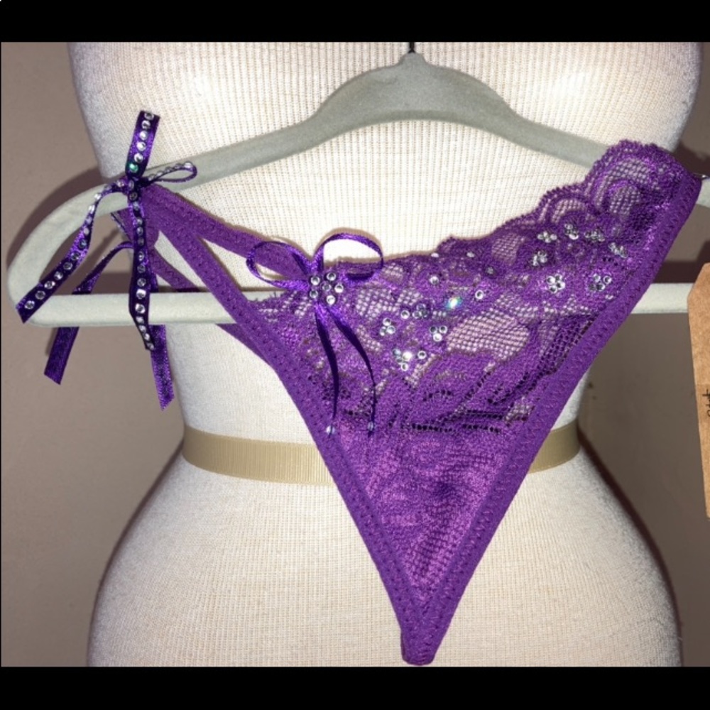 Crystal Embellished Purple Panties